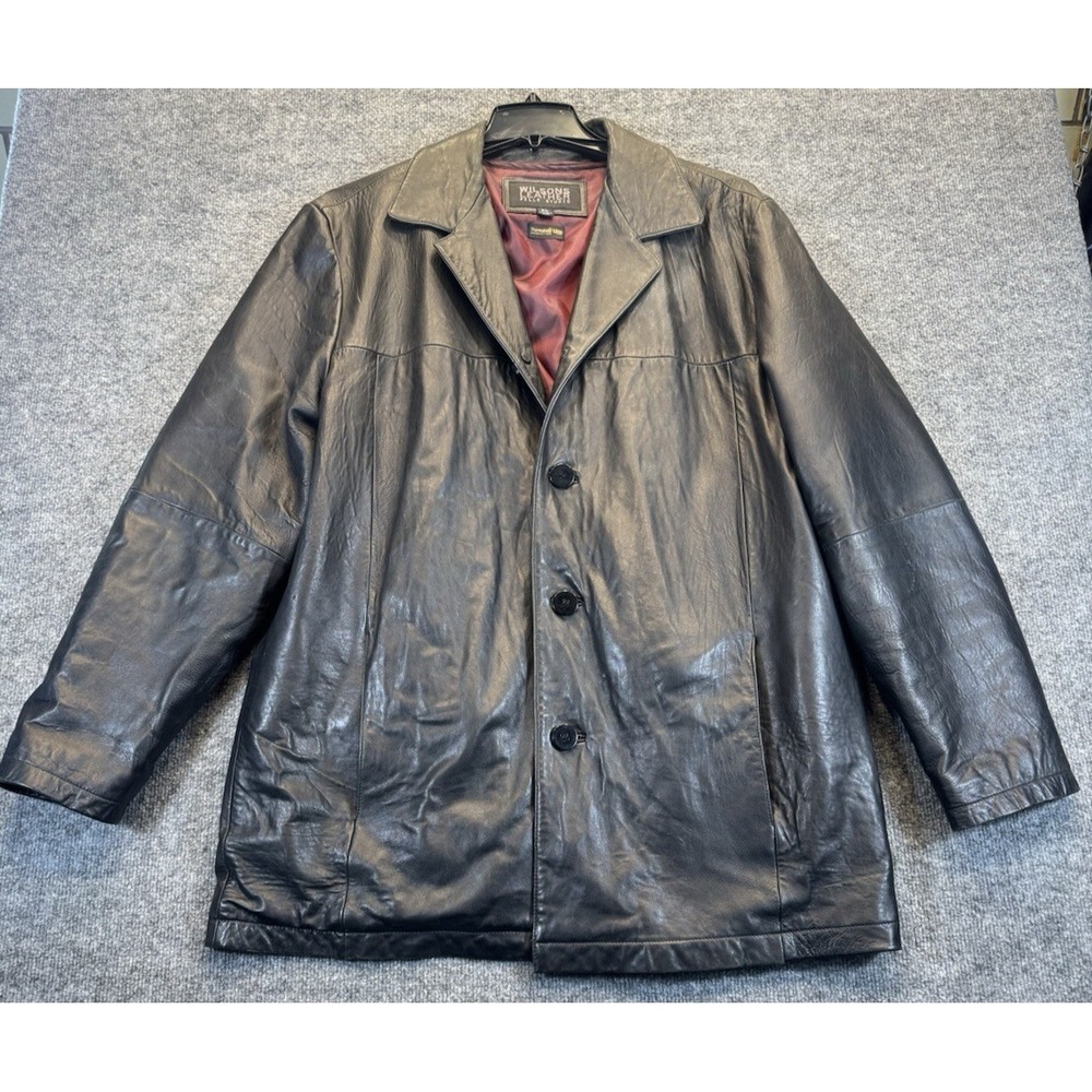 Wilsons Leather Men's XL Thinsulate Lined Black Leather Coat